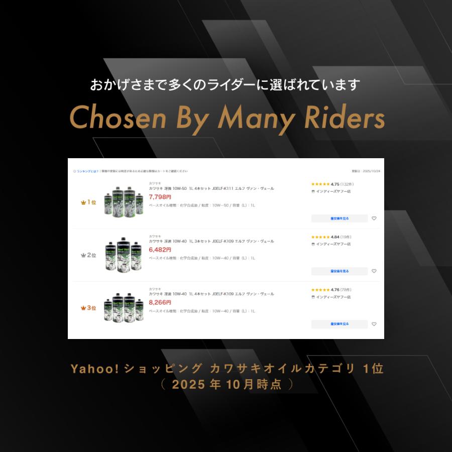 カワサキ（Kawasaki） 冴強 10W-50 1L 4本セット J0ELF-K111 エルフ