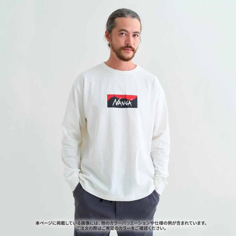 新品　25年春　NANGAナンガ　ボックスロゴ　ロンＴ　白 L NANGA ナンガ ECO HYBRID BOX LOGO L S TEE エコハイブリッド