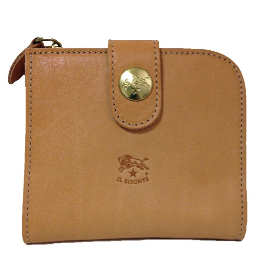 美品 1 P Bisonte C00 Il 15年春夏新作 二つ折り財布 Natural ナチュラル 二つ折り財布 レディース メンズ イルビゾンテ 財布