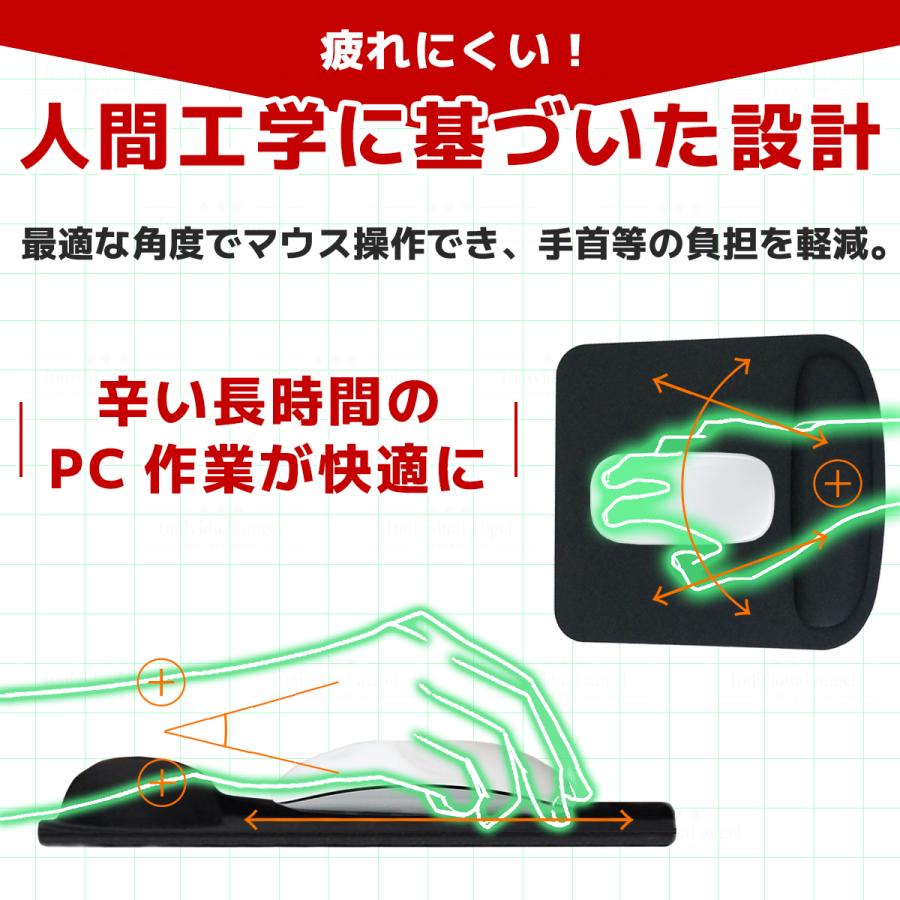 送料無料 マウスパッド リストレスト 手首 マウスパット パソコン 疲労軽減 ゲーミング 低反発 PC 大型 クッション 周辺機器 シンプル ...