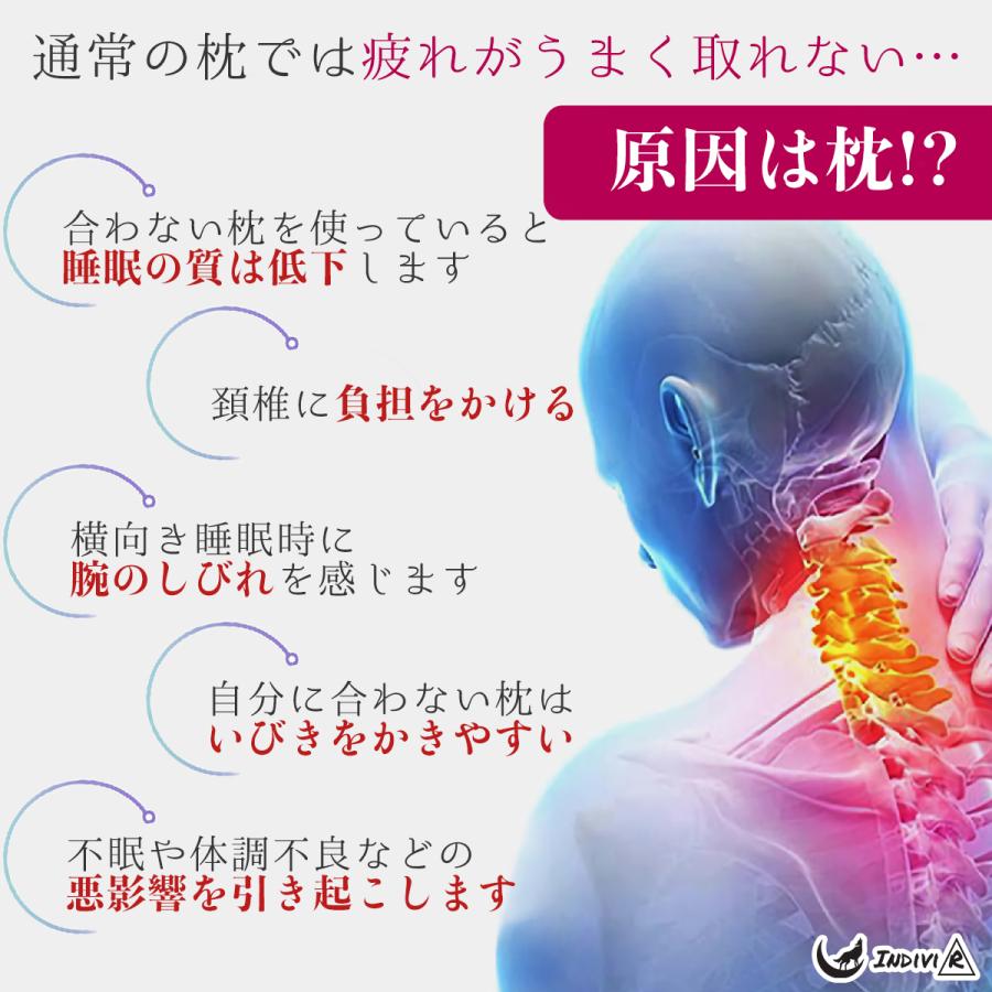 枕 まくら 肩こり 首が痛い 横向き 人気 おすすめ 低反発枕 父の日 ギフト 安眠枕 首こり 送料無料 いびき ストレートネック 快眠枕 頸椎 マクラ makura ★｜individualangel｜13