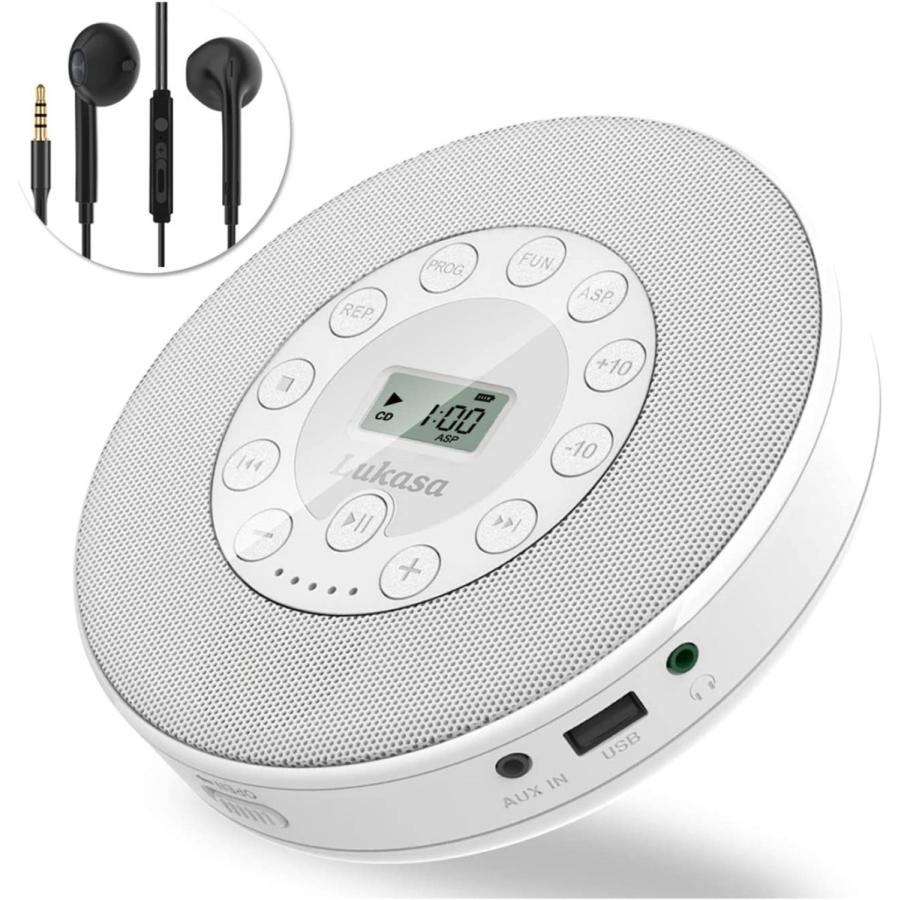 新品即決 ポータブルcdプレーヤー Lukasu Cdウォークマン 小型 コンパクト Bluetooth Cd Mp3 Usbモード対応 イヤホン付き 即納特典付き Tiendavirtual Unr Edu Ar