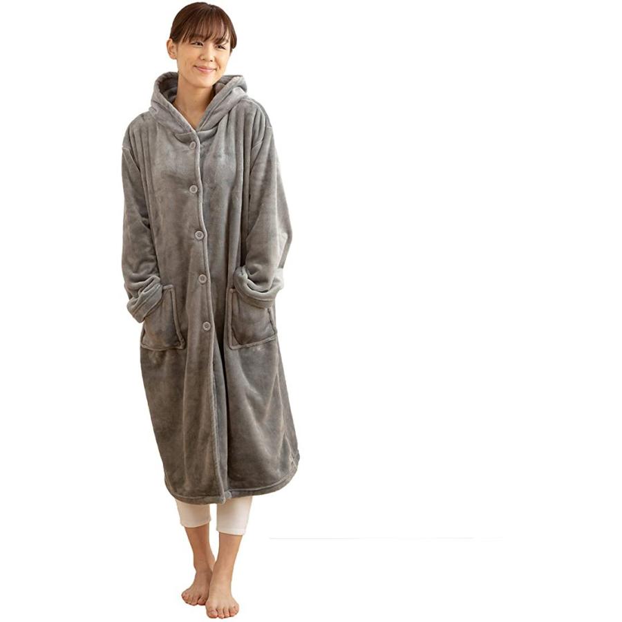 着る毛布 グレー Mサイズ 正規激安 着丈105-110cm 男女兼用 最新のデザイン ルームウェア