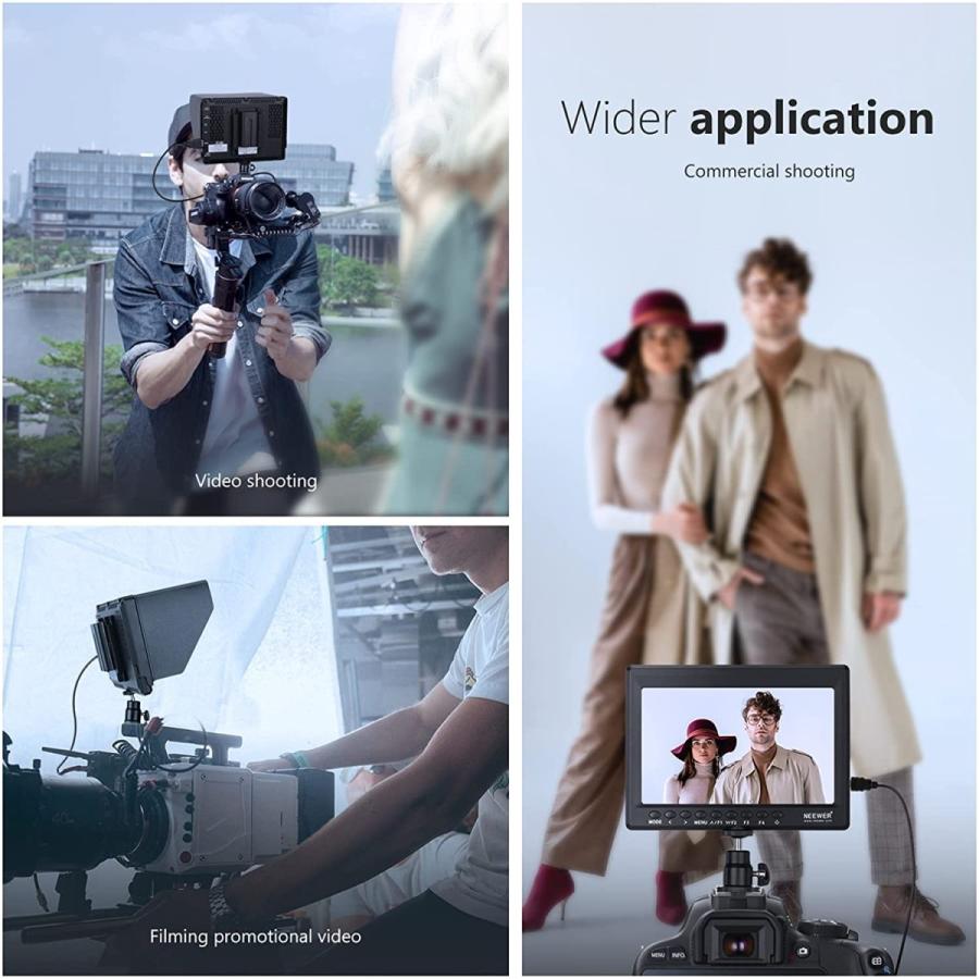 カメラ＆ビデオカメラ用モニター 7インチ 超薄型 HD 1280×800 4K HDMI 日本語設定｜indivise｜08