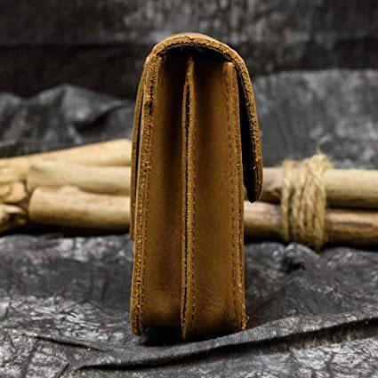 激安本物 横型 ウエストバッグ ベルトポーチ メンズ ブラウン ウエストポーチ 小銭入れ付き スマホ対応 ウエスト鞄 レザー 本革 ビンテージ 男性用 ベルトポーチ Www Fattoriabacio Com