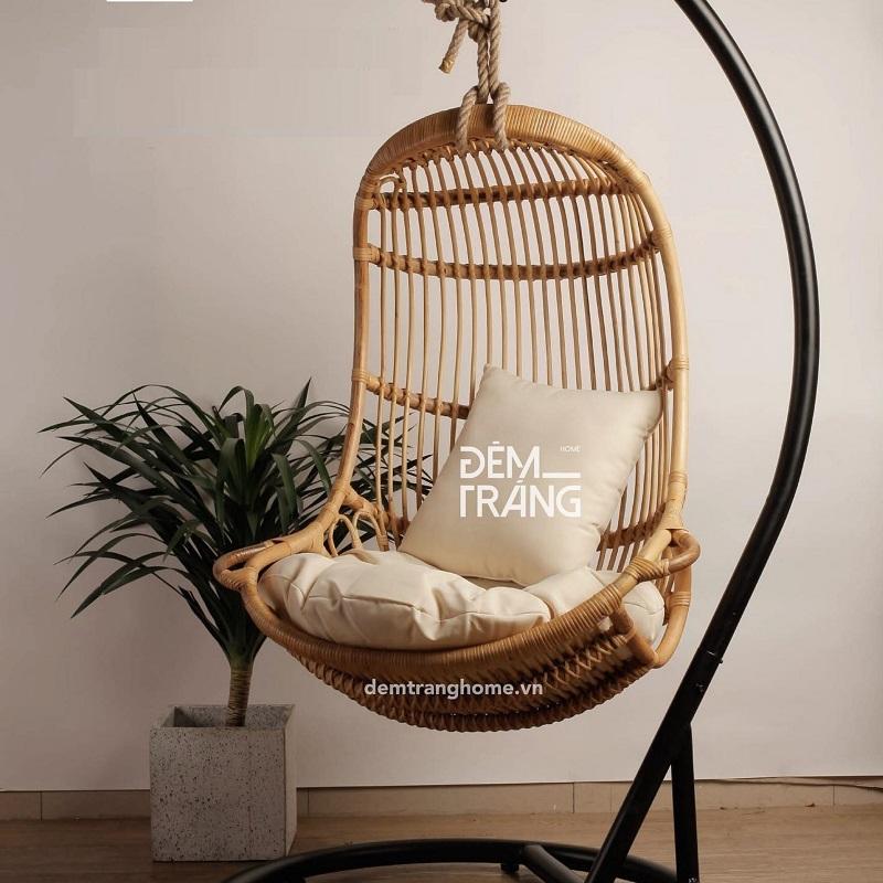 ハンギングチェア 1人掛け 屋内用 ラタン家具 ハンモックチェア スイングチェア ラタンチェア スタンド付 クッション付 籐の椅子 輸入家具 アジアン家具 Hangingchair ベトナム市場 通販 Yahoo ショッピング