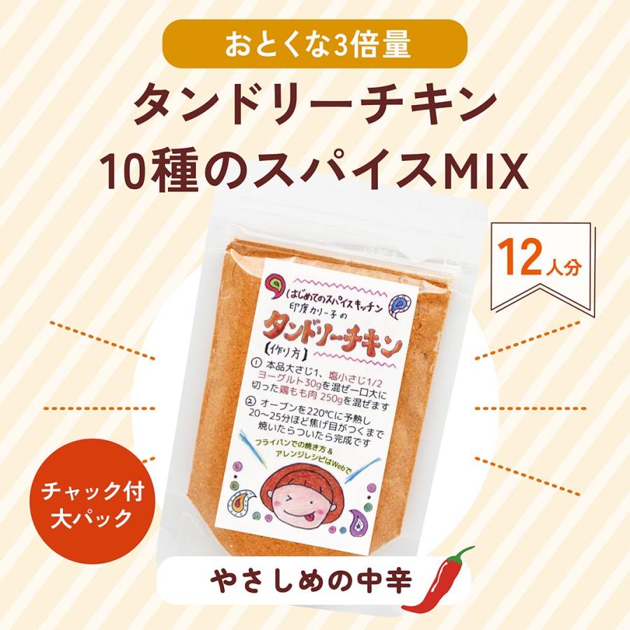 【おとくな3倍量】タンドリーチキン 10種のスパイスMIX 大パック｜ 無添加・ 無着色料　チャック付き袋 |  | 01