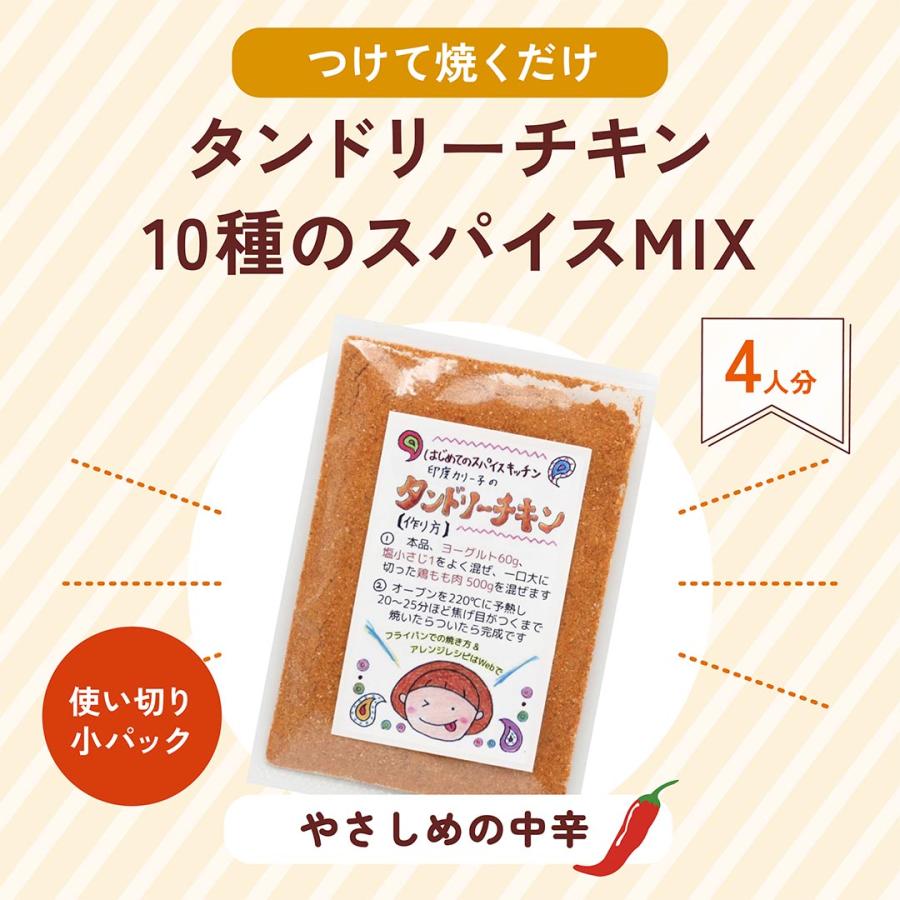 【小パック】タンドリーチキン 10種のスパイスMIX 4人分｜ 無添加・ 無着色料　使い切りサイズ |  | 01