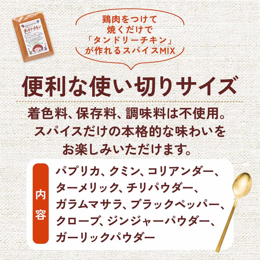 【小パック】タンドリーチキン 10種のスパイスMIX 4人分｜ 無添加・ 無着色料　使い切りサイズ |  | 02