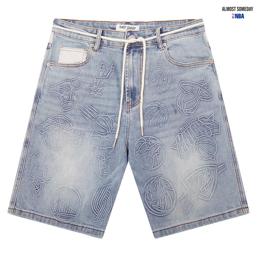 ALMOST SOMEDAY × NBA デニムショーツ ハーフパンツ ショートパンツ