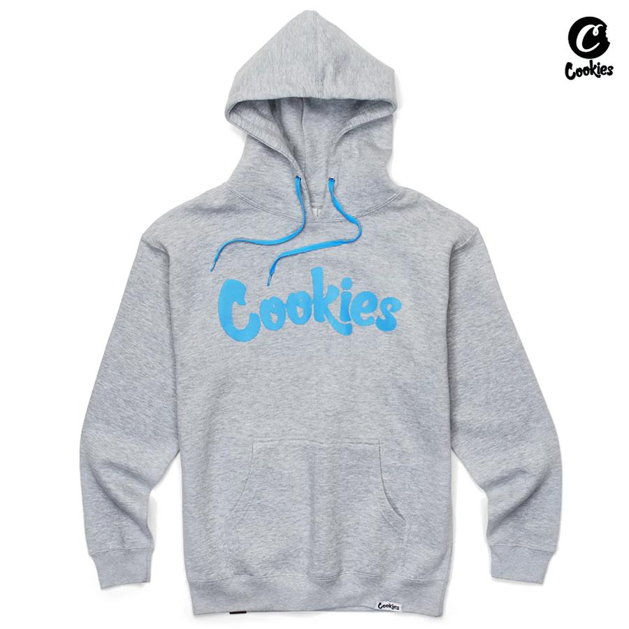 送料無料 COOKIES ORIGINAL LOGO HOODIE GRAY×BLUE cks22b002INDOOR CLASS
