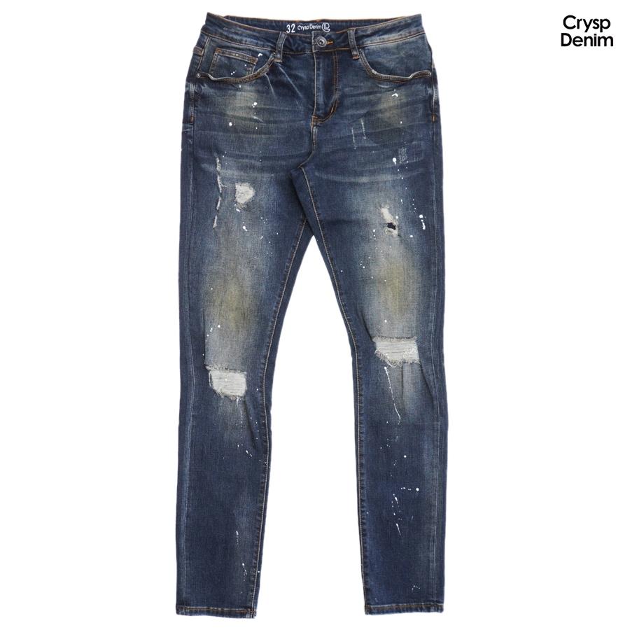 CRYSP DENIM クリスプデニム ジーンズ ロングパンツ ブルー ダメージ ATLANTIC DENIM PANTS cry23j