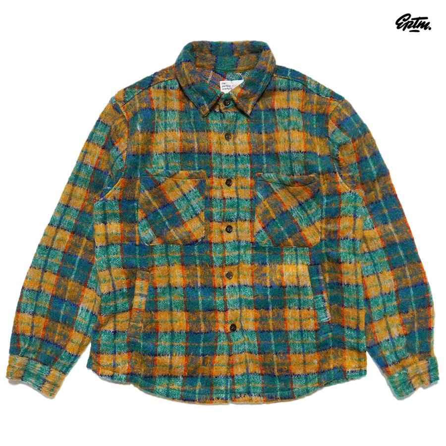 EPTM SIDE SLIT HEAVY FLANNEL SHIRTS【TEAL】エピトミ フランネル 