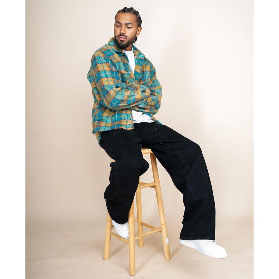 EPTM SIDE SLIT HEAVY FLANNEL SHIRTS【TEAL】エピトミ フランネル 