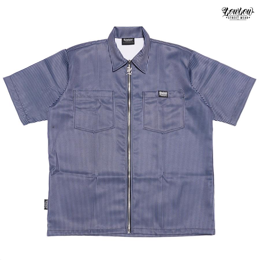 LOWLOW STREETWEAR ワークシャツ ジップシャツ 半袖 ショートスリーブ