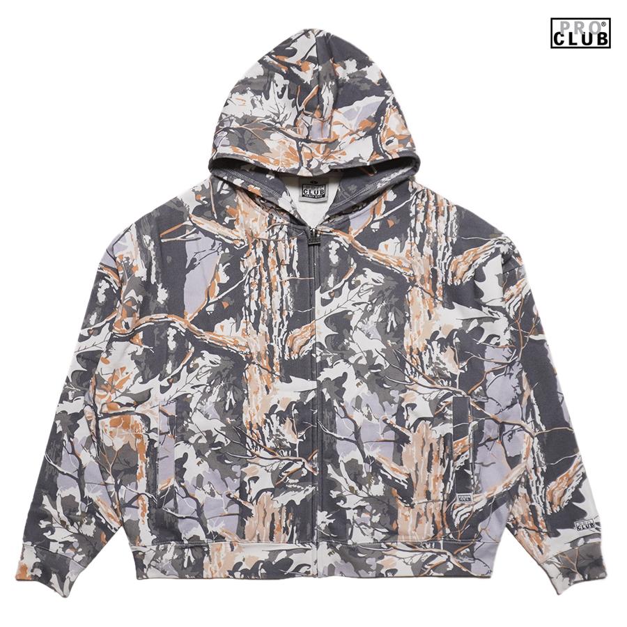 PRO CLUB（プロクラブ） PRO CLUB HEAVYWIDE ZIP UP HOODIE【SNOW TREE 