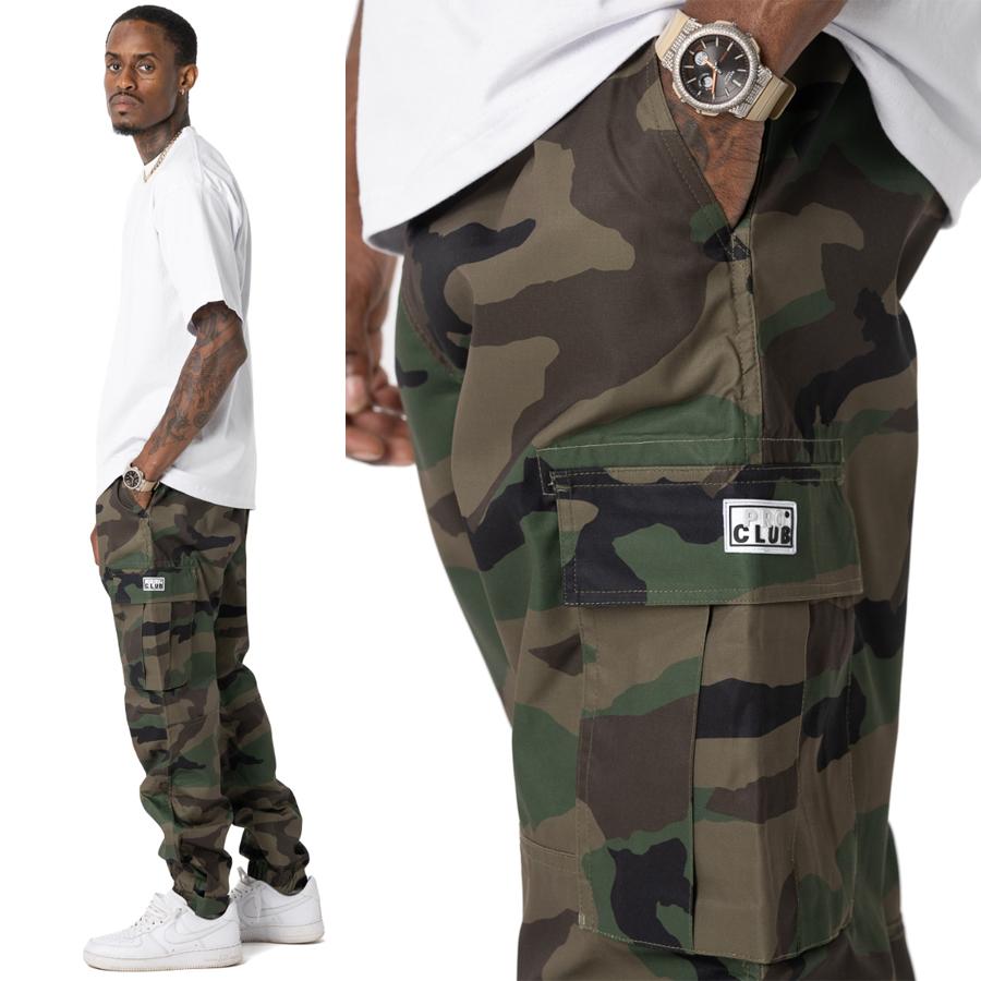 PRO CLUB（プロクラブ） ナイロンカーゴパンツ ロゴ ロングパンツ