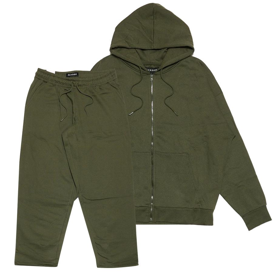REASON CLOTHING リーズン ジップアップ フード スウェット