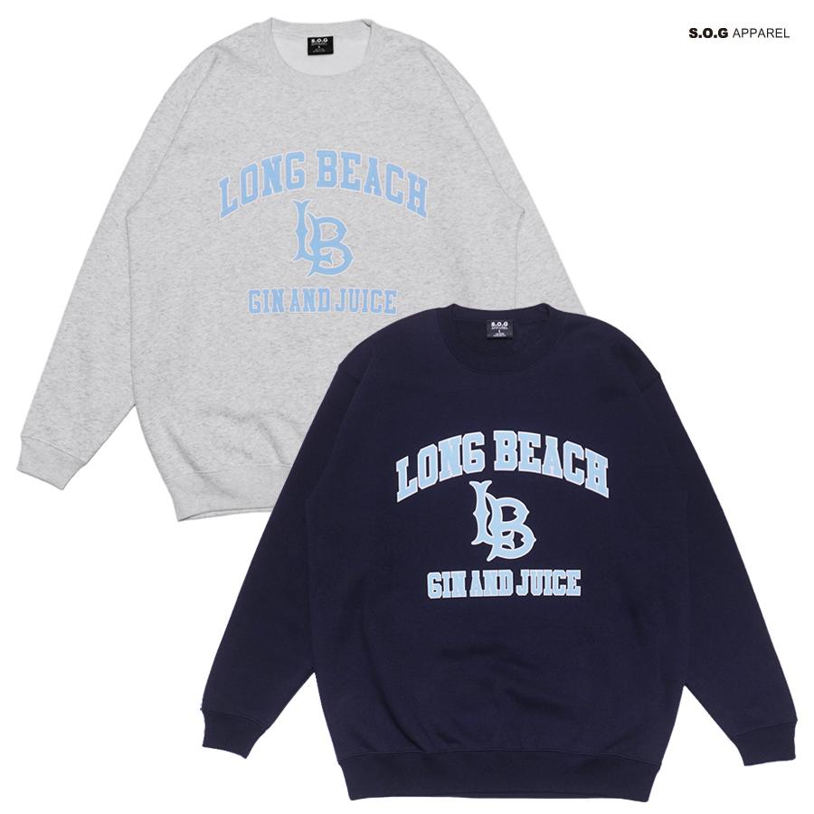 S.O.G APPAREL トレーナー スウェット クルーネック 厚手 ロゴ 長袖 