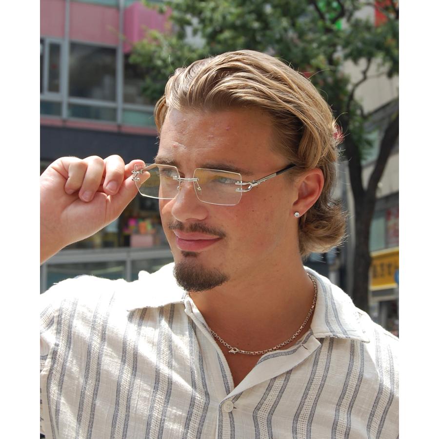 fishing for scale Bullet リムレス メガネ サングラス OLE ONLY サングラス リムレス クリア メガネ アイウエア RIMLESS