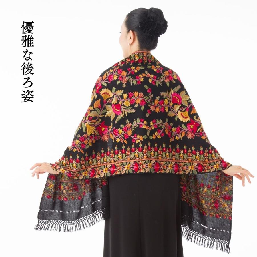 InDream 刺繍ストール アーリ フラワー 全2種 フラワー 大判 厚手 着物ショール クリスマス ギフト 誕生日 プレゼント 女性 60代 70代 |  | 06