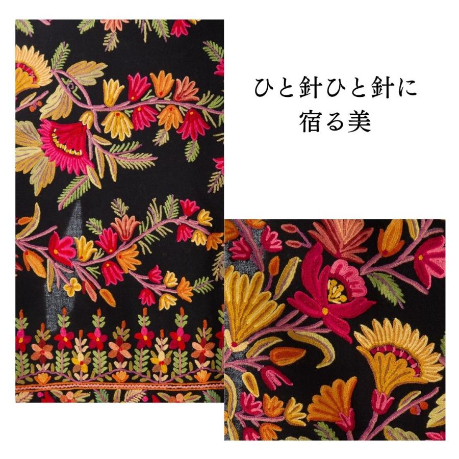 InDream 刺繍ストール アーリ フラワー 全2種 フラワー 大判 厚手 着物ショール クリスマス ギフト 誕生日 プレゼント 女性 60代 70代 |  | 07