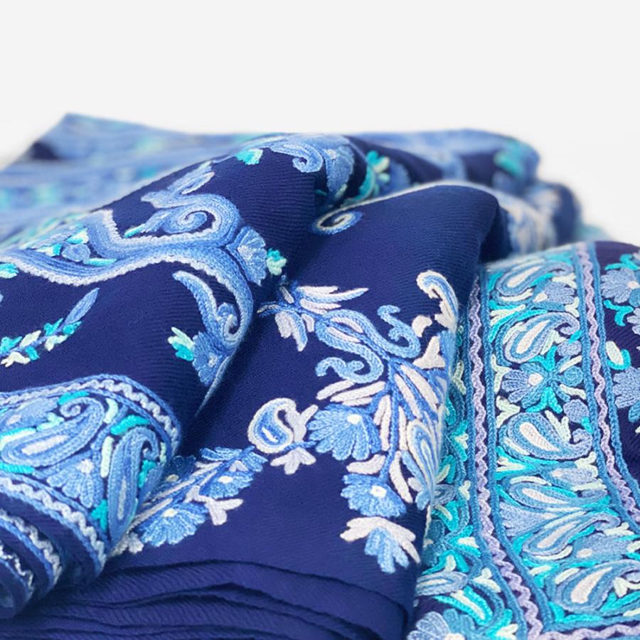InDream 刺繍ストール アーリ 紺 ネイビー 全3種 フラワー 大判 厚手 着物ショール クリスマス ギフト 誕生日 プレゼント 女性 60代 70代 |  | 13