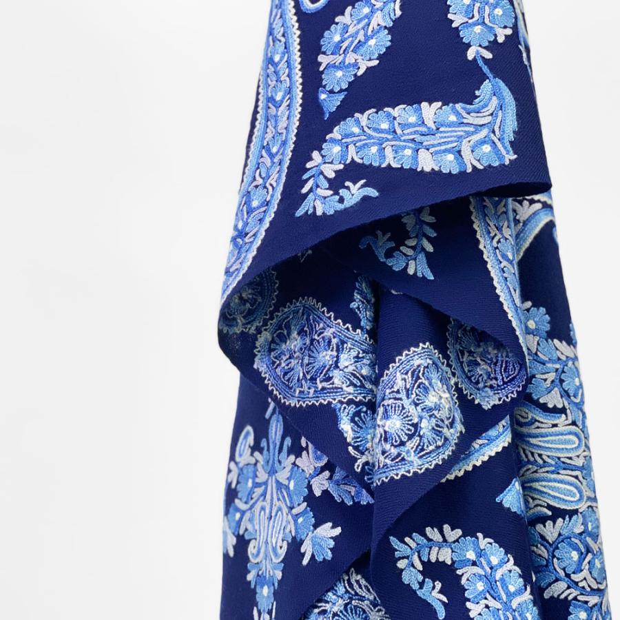 InDream 刺繍ストール アーリ 紺 ネイビー 全3種 フラワー 大判 厚手 着物ショール クリスマス ギフト 誕生日 プレゼント 女性 60代 70代 |  | 05