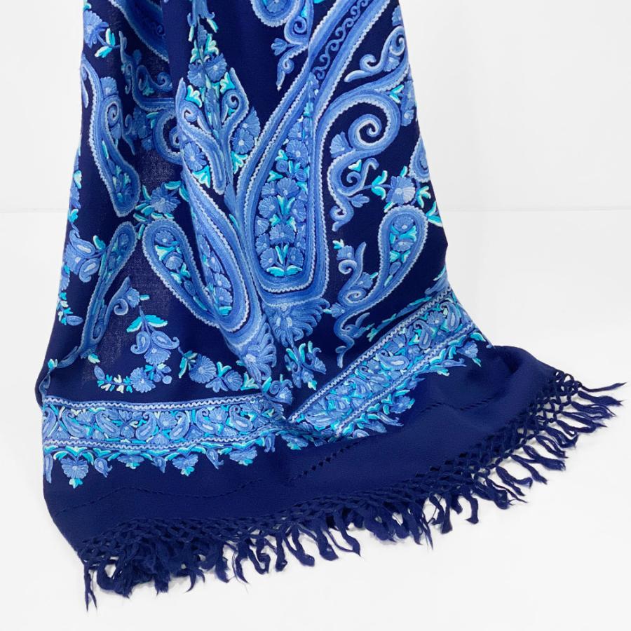 InDream 刺繍ストール アーリ 紺 ネイビー 全3種 フラワー 大判 厚手 着物ショール クリスマス ギフト 誕生日 プレゼント 女性 60代 70代 |  | 07