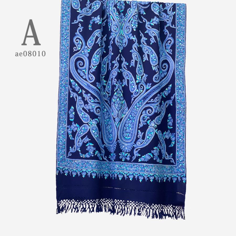 InDream 刺繍ストール アーリ 紺 ネイビー 全3種 フラワー 大判 厚手 着物ショール クリスマス ギフト 誕生日 プレゼント 女性 60代 70代 |  | 08