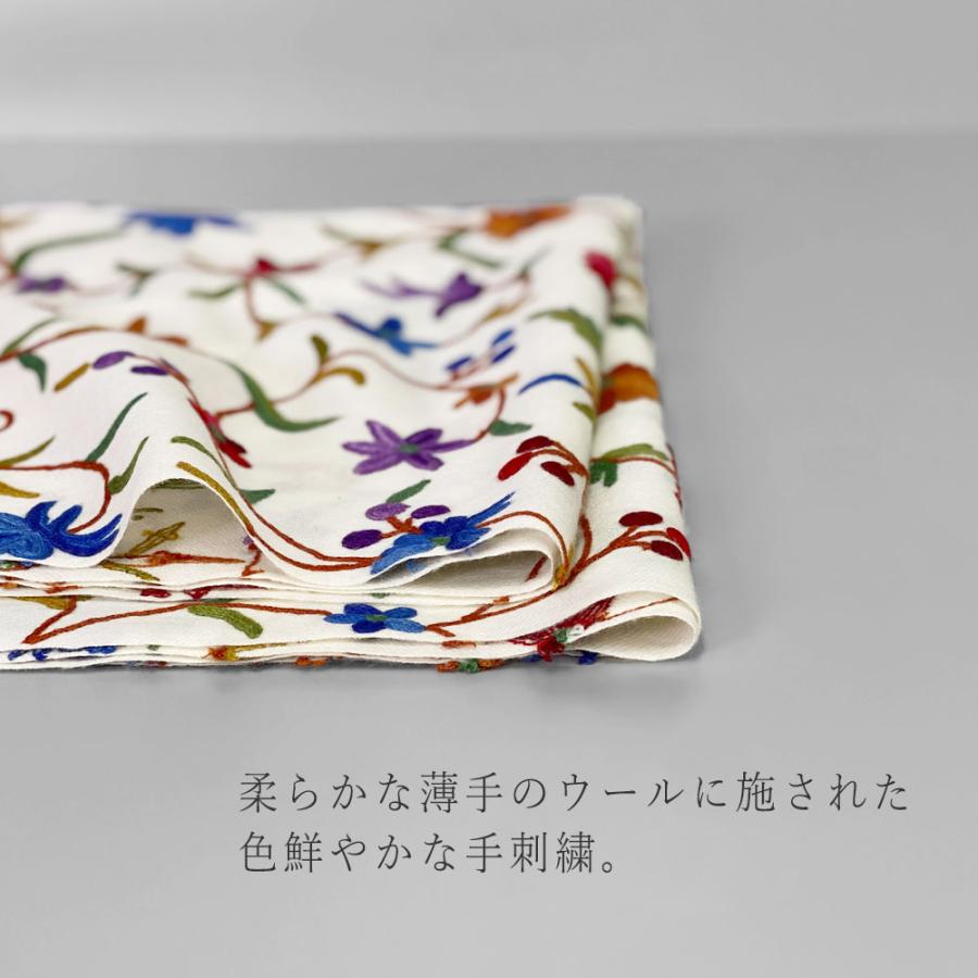 InDream アーリ刺繍ストール 白 ホワイト 大判 おしゃれ 着物ショール  クリスマス ギフト 誕生日 プレゼント 女性 60代 70代 |  | 02