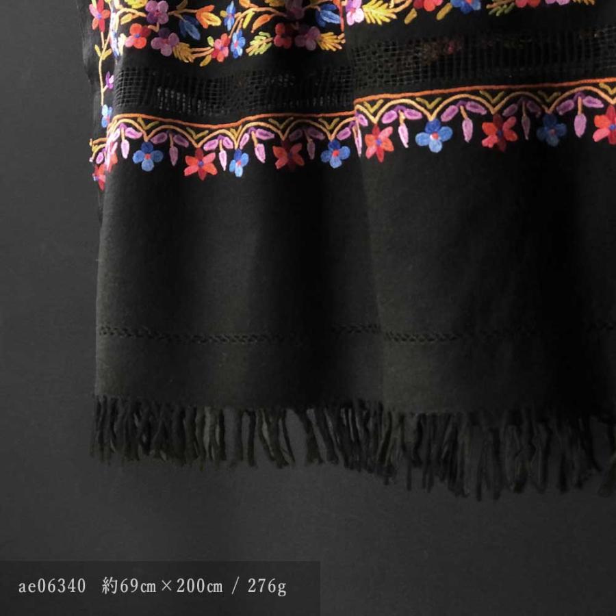 InDream アーリ刺繍ストール 黒 大判 おしゃれ 着物ショール  クリスマス ギフト 誕生日 プレゼント 女性 60代 70代 |  | 05