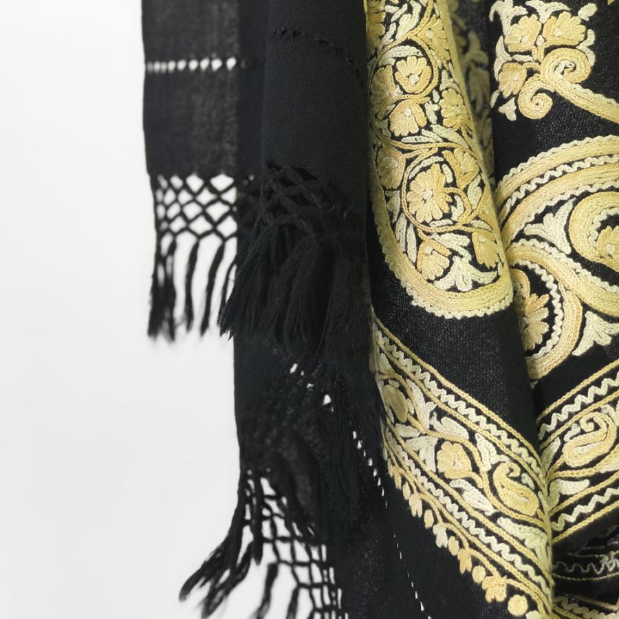 InDream アーリ刺繍ストール 黒 アイボリー 大判 人気  ギフト おしゃれ 着物ショール クリスマス ギフト 誕生日 プレゼント 50代 60代 70代 |  | 01