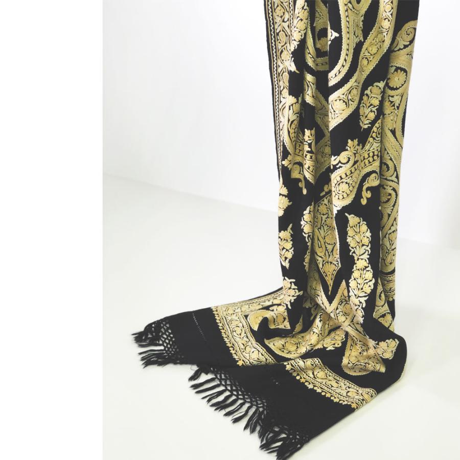 InDream アーリ刺繍ストール 黒 アイボリー 大判 人気  ギフト おしゃれ 着物ショール クリスマス ギフト 誕生日 プレゼント 50代 60代 70代 |  | 10