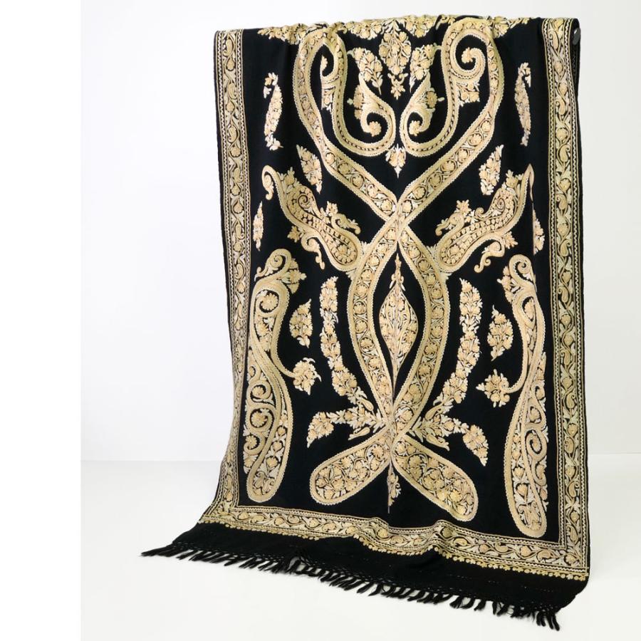 InDream アーリ刺繍ストール 黒 アイボリー 大判 人気  ギフト おしゃれ 着物ショール クリスマス ギフト 誕生日 プレゼント 50代 60代 70代 |  | 04