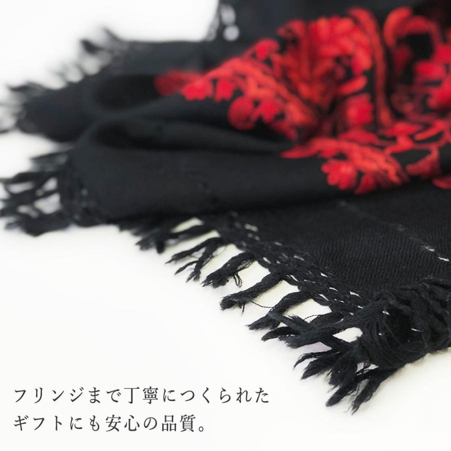 InDream アーリ刺繍ストール 黒 レッド 大判  ギフト おしゃれ 着物ショール クリスマス ギフト 誕生日 プレゼント 50代 60代 70代 |  | 08