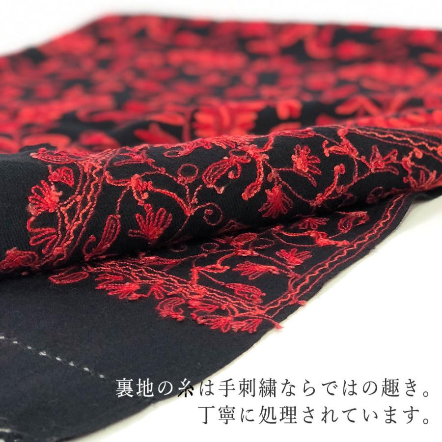 InDream アーリ刺繍ストール 黒 レッド 大判  ギフト おしゃれ 着物ショール クリスマス ギフト 誕生日 プレゼント 50代 60代 70代 |  | 09