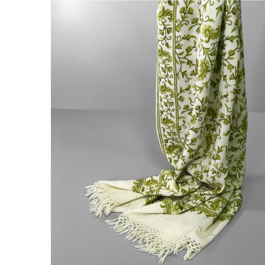 InDream アーリ刺繍ストール 白 ホワイト イエロー 緑  ギフト おしゃれ 着物ショール クリスマス ギフト 誕生日 プレゼント 50代 60代 70代 |  | 10