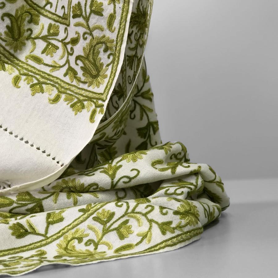 InDream アーリ刺繍ストール 白 ホワイト イエロー 緑  ギフト おしゃれ 着物ショール クリスマス ギフト 誕生日 プレゼント 50代 60代 70代 |  | 07