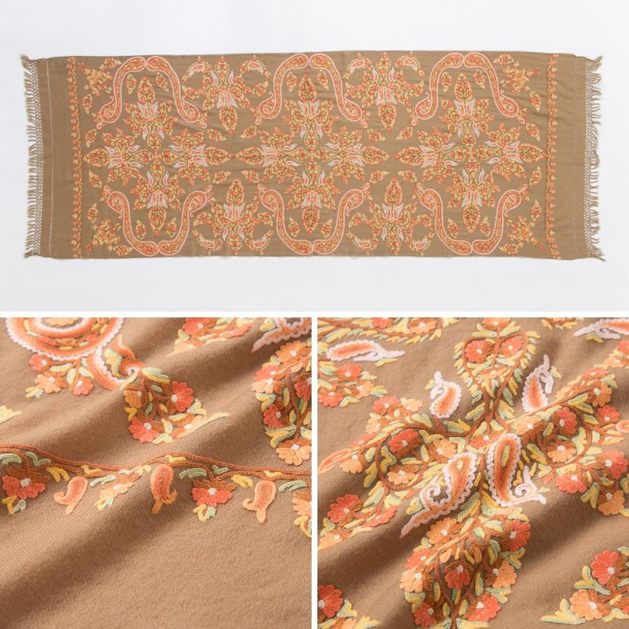 InDream アーリ刺繍ストール ベージュ 大判 おしゃれ 着物ショール  クリスマス ギフト 誕生日 プレゼント 女性 60代 70代 |  | 05