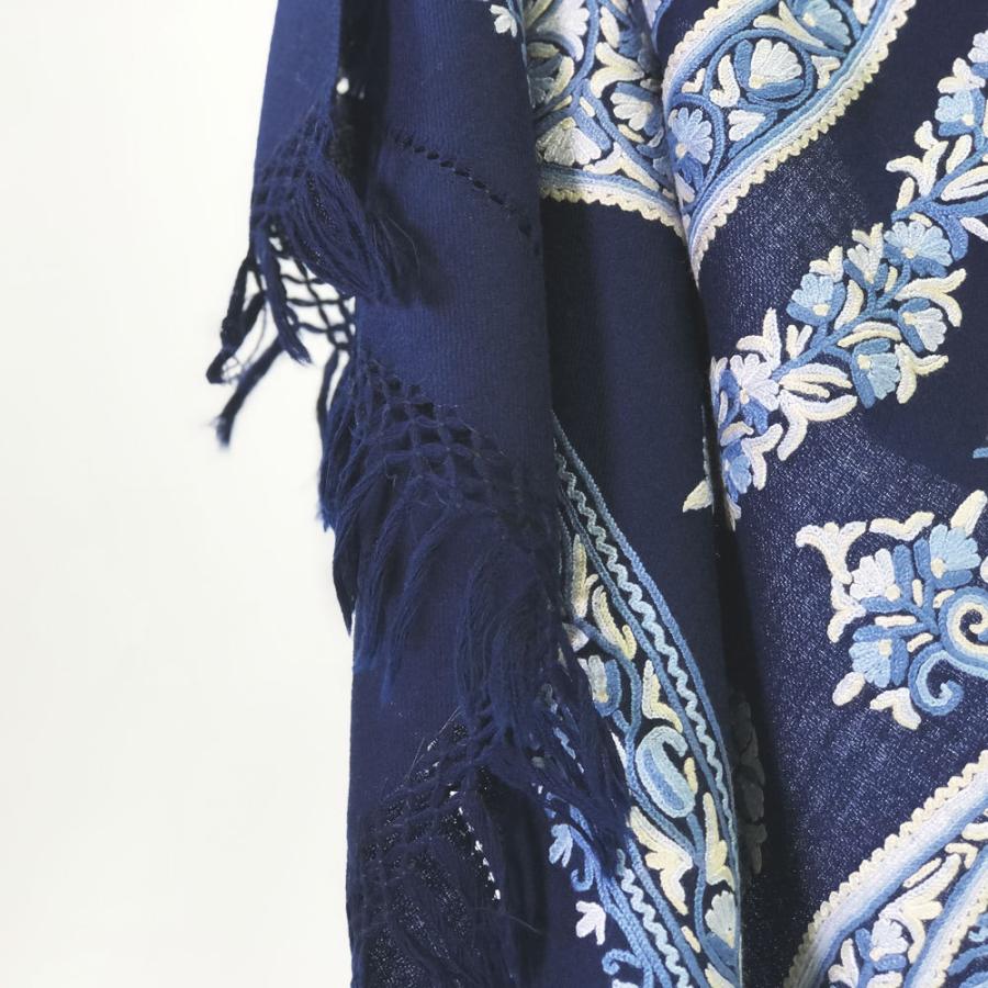 InDream アーリ刺繍ストール ペイズリー 紺 ネイビー 大判  ギフト おしゃれ 着物ショール クリスマス ギフト 誕生日 プレゼント 50代 60代 70代 |  | 01