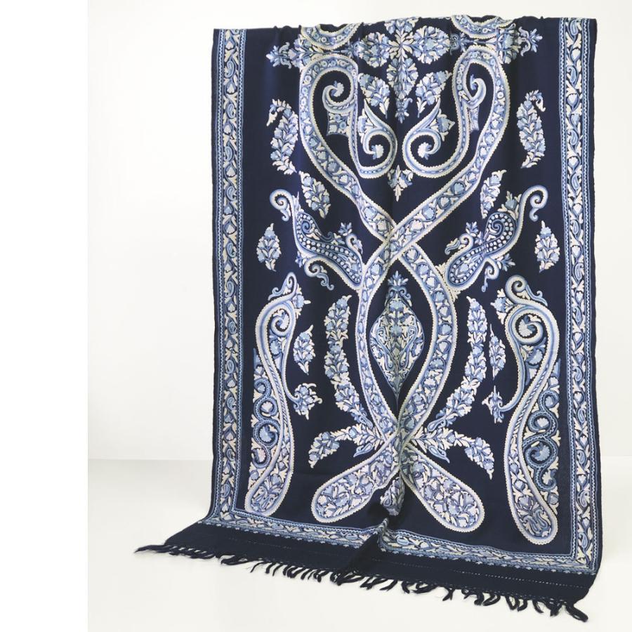 InDream アーリ刺繍ストール ペイズリー 紺 ネイビー 大判  ギフト おしゃれ 着物ショール クリスマス ギフト 誕生日 プレゼント 50代 60代 70代 |  | 04