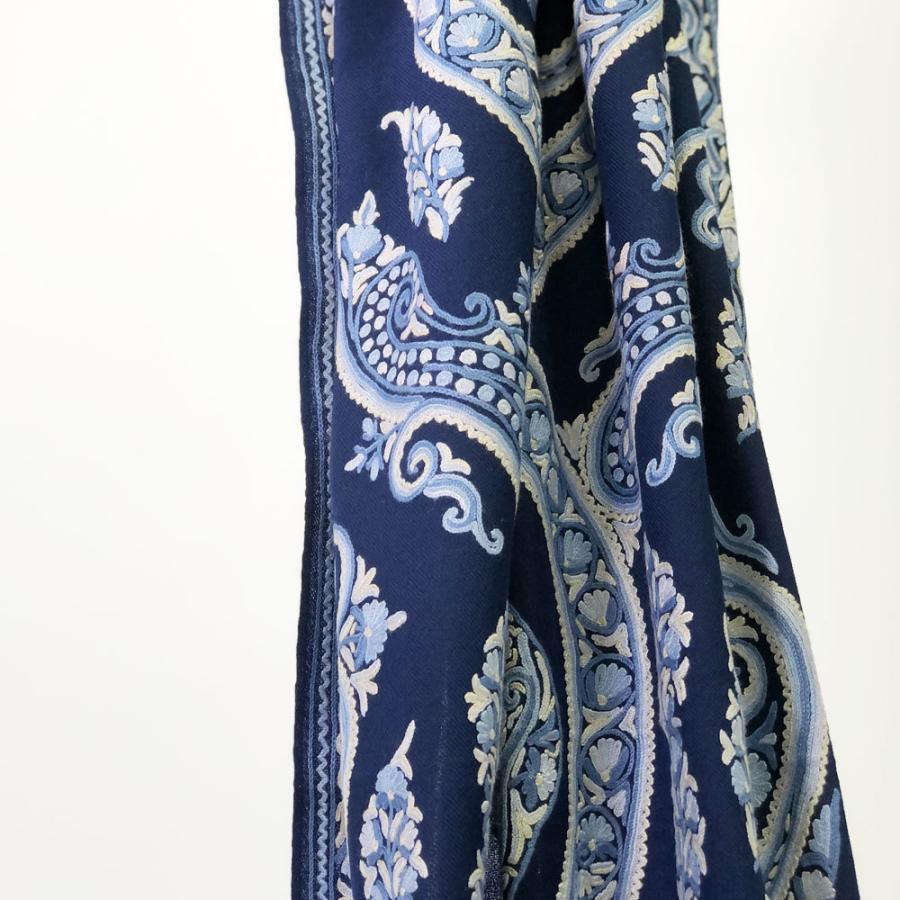 InDream アーリ刺繍ストール ペイズリー 紺 ネイビー 大判  ギフト おしゃれ 着物ショール クリスマス ギフト 誕生日 プレゼント 50代 60代 70代 |  | 06