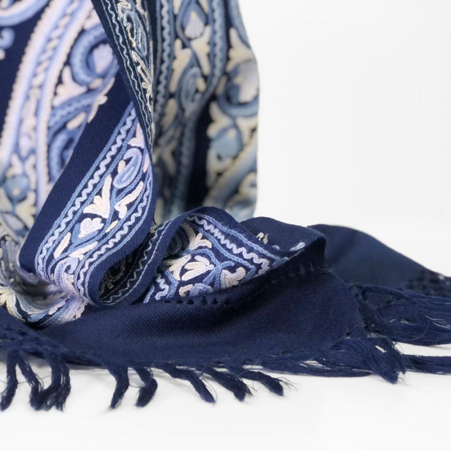 InDream アーリ刺繍ストール ペイズリー 紺 ネイビー 大判  ギフト おしゃれ 着物ショール クリスマス ギフト 誕生日 プレゼント 50代 60代 70代 |  | 07