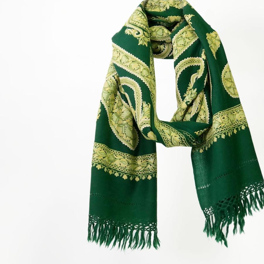 お歳暮 刺繍 プレゼント 誕生日 大判 ストール 着物ショール プレゼント 誕生日 ギフト 緑 グリーン アーリ 刺繍ストール 財布 帽子 ファッション小物 Www Ja Kitakyu Or Jp
