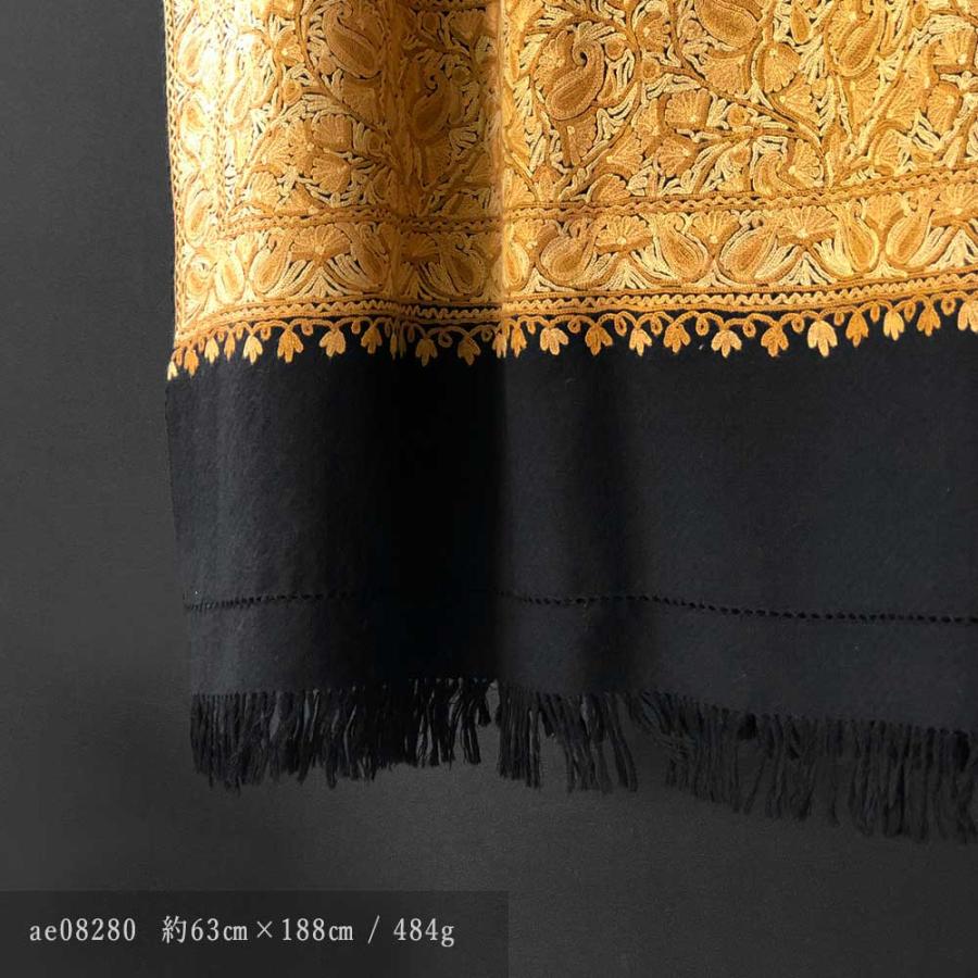 InDream アーリ刺繍ストール 黒 イエロー 大判 おしゃれ 着物ショール  クリスマス ギフト 誕生日 プレゼント 女性 60代 70代 |  | 01
