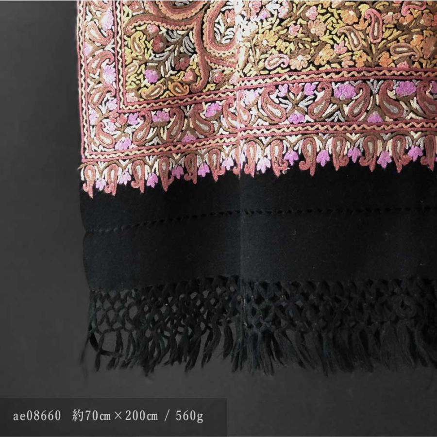 InDream アーリ刺繍ストール 黒 ピンク 大判 おしゃれ 着物ショール  クリスマス ギフト 誕生日 プレゼント 女性 60代 70代 |  | 01