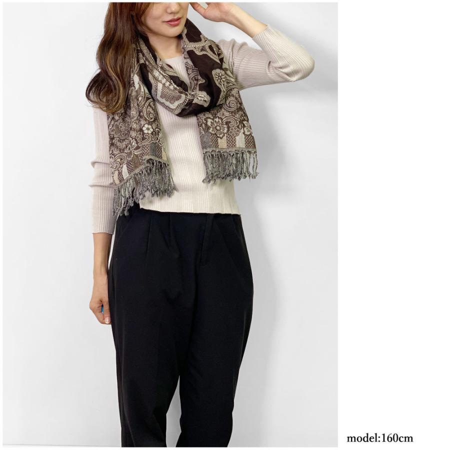 InDream ペイズリー柄 ウール ストール 大判  茶 黒 ひざ掛け マフラー おしゃれ  クリスマス ギフト 誕生日 プレゼント 女性 60代 70代 メンズ |  | 07