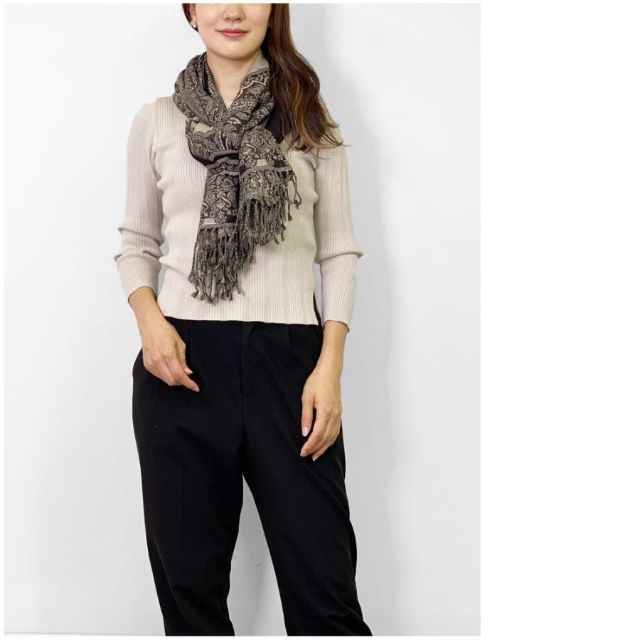 InDream ペイズリー柄 ウール ストール 大判  茶 黒 ひざ掛け マフラー おしゃれ  クリスマス ギフト 誕生日 プレゼント 女性 60代 70代 メンズ |  | 09