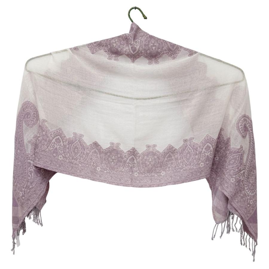 InDream ペイズリー柄 ウール ストール 一点もの 大判 ［68cmx180cm］ パープル  クリスマス ギフト 誕生日 プレゼント 女性 60代 70代 |  | 14